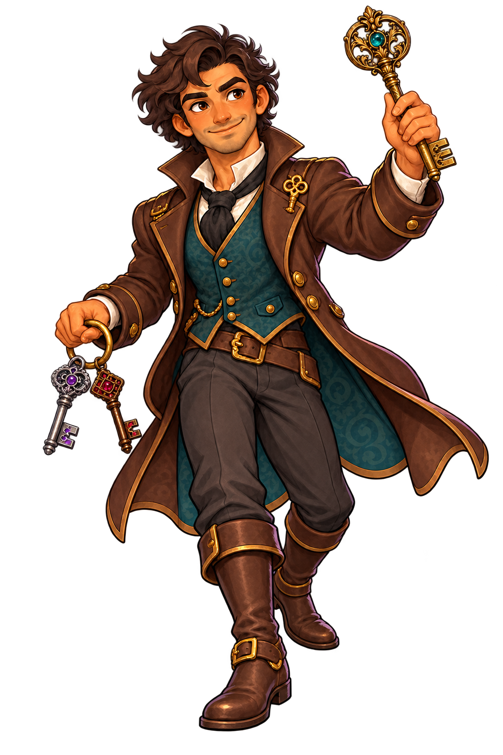 Keydoku characters with ornate collectible keys